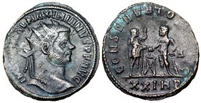 Maximianus
CONSERVATOR AVGG Siscia 580 secret coded
