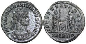 Maximianus
CONSERVATOR AVGG from Siscia secret coded