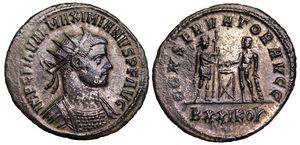 Maximianus
CONSERVATOR AVGG from Siscia secret coded