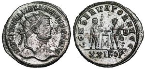 Maximianus
CONSERVATOR AVGG Siscia 580 secret coded