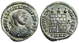 Licinius II
                      PROVIDENTIAE CAESS Heraclea 49