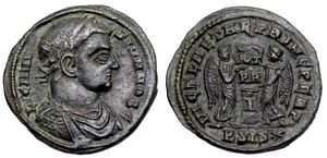 Licinius II VICT • LAETAE PRINC PERP Siscia
                        98
