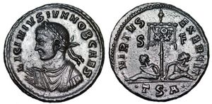 Licinius II
                      VIRTVS EXERCIT Thessalonica 79