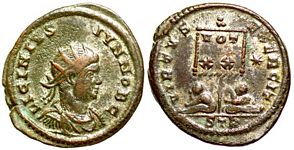 Licinius II VIRTVS EXERCIT from Trier Not
                        in RIC star in right field